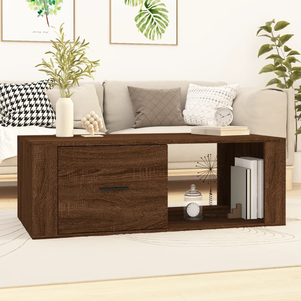 Table basse Chêne marron 100x50,5x35 cm Bois d'ingénierie - XIOS