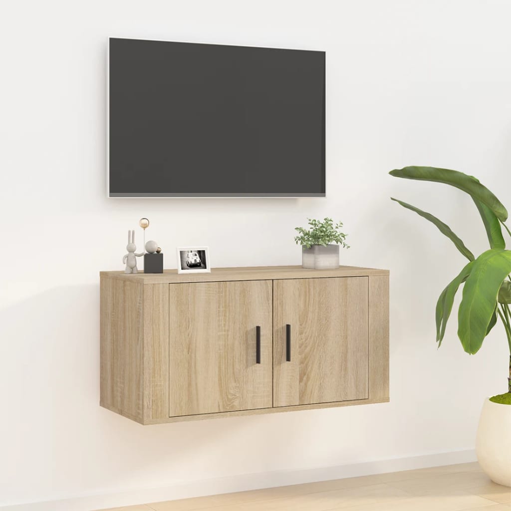 Meuble TV mural Chêne Sonoma 80x34,5x40 cm - XIOS