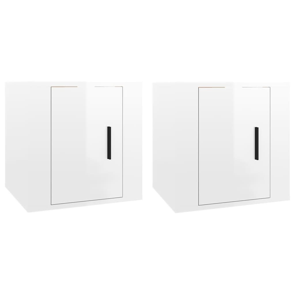 Meubles TV muraux 2 pcs Blanc brillant 40x34,5x40 cm - XIOS