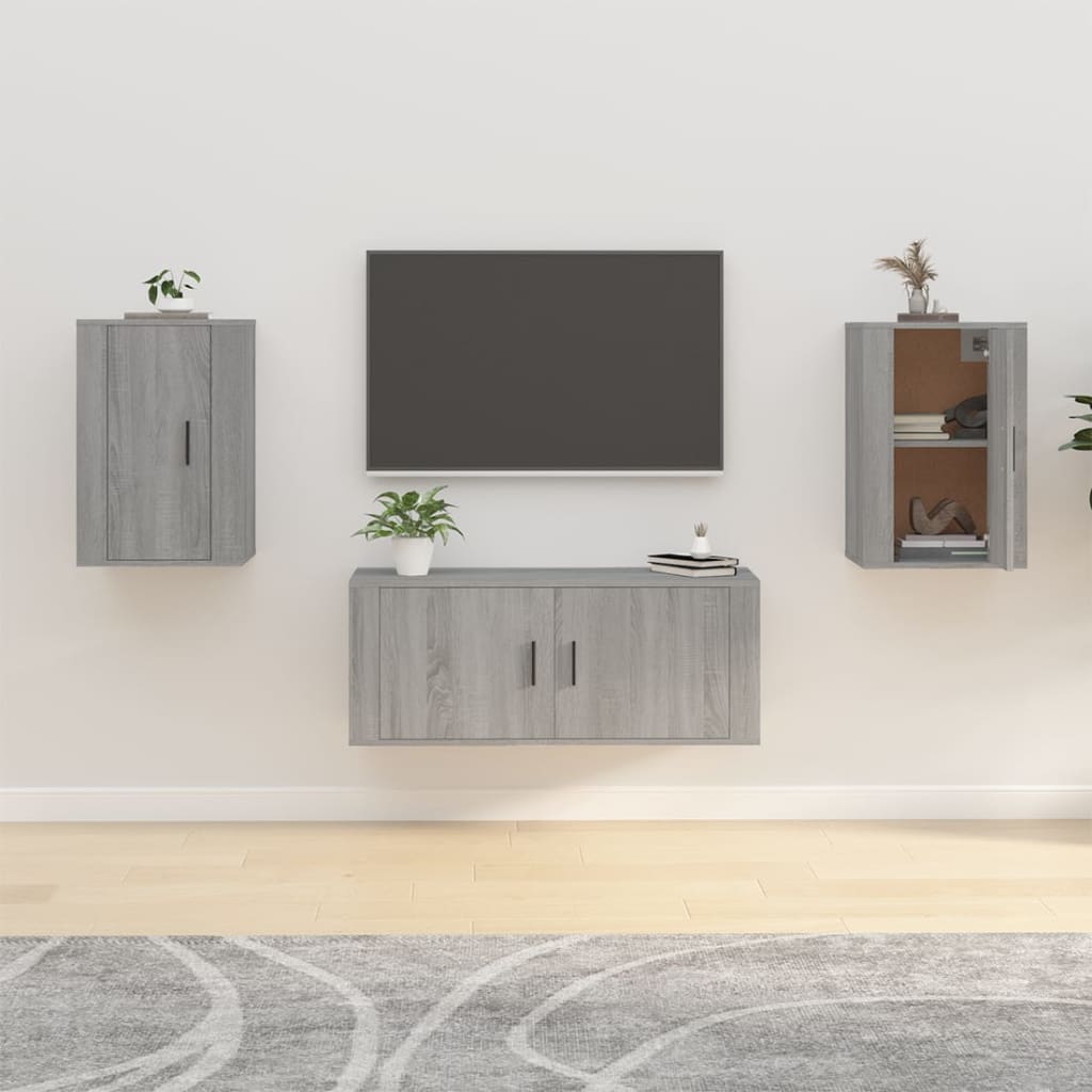 Meubles TV muraux 2 pcs Sonoma gris 40x34,5x60 cm - XIOS
