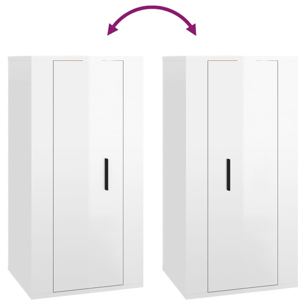 Meuble TV mural Blanc brillant 40x34,5x80 cm - XIOS