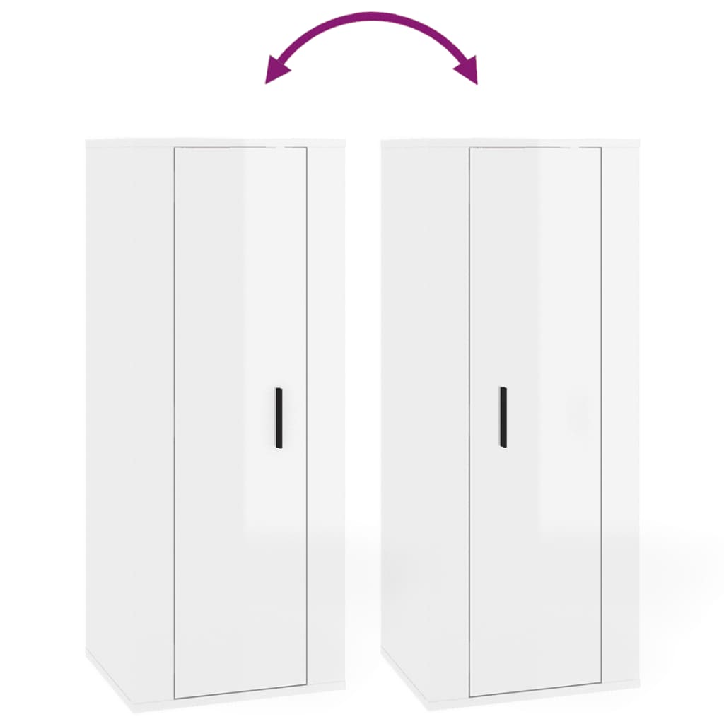 Meuble TV mural Blanc brillant 40x34,5x100 cm - XIOS