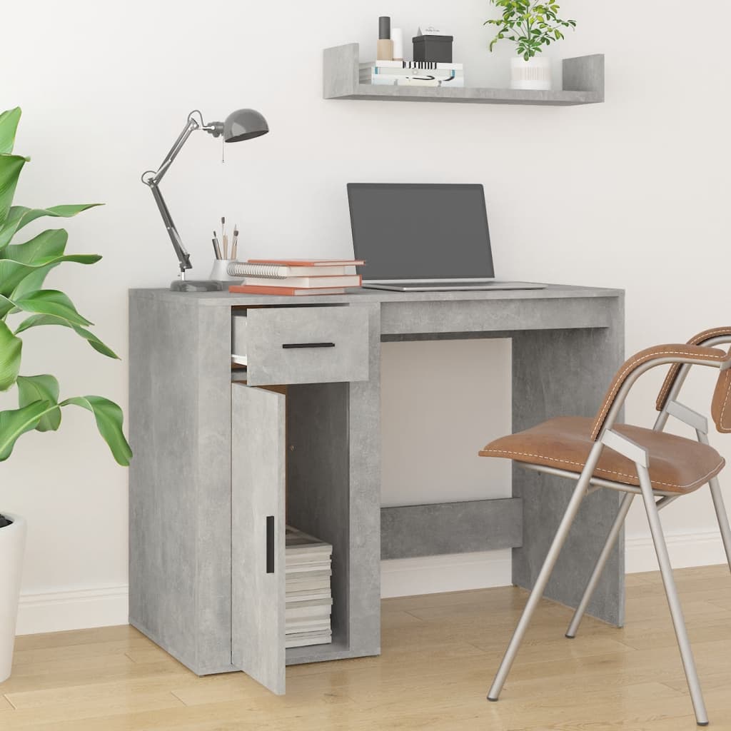 Bureau Gris béton 100x49x75 cm Bois d'ingénierie - XIOS