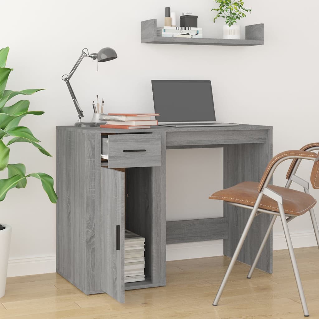 Bureau Sonoma gris 100x49x75 cm Bois d'ingénierie - XIOS