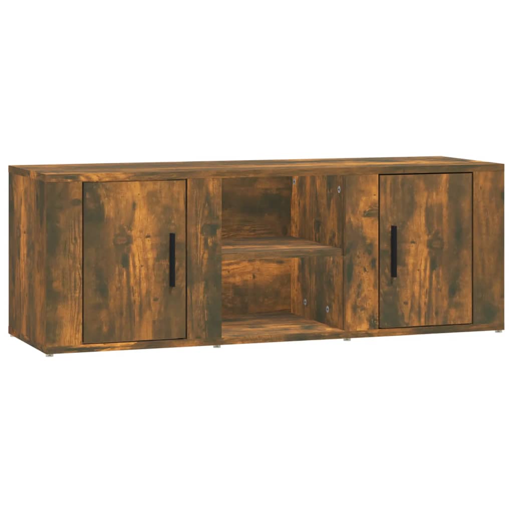 Meuble TV Chêne fumé 100x31,5x35 cm Bois d'ingénierie - XIOS