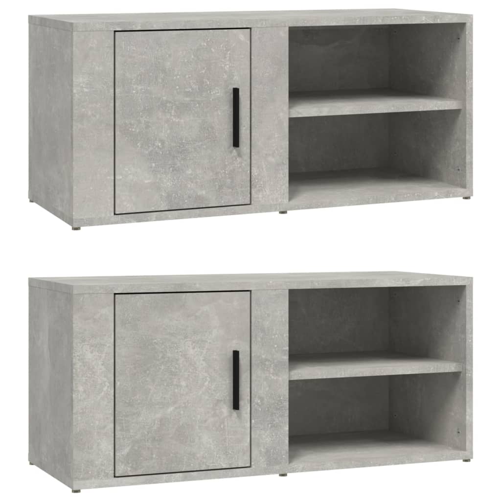 Meubles TV 2 pcs Gris béton 80x31,5x36 cm Bois d'ingénierie - XIOS