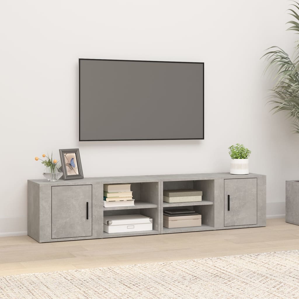 Meubles TV 2 pcs Gris béton 80x31,5x36 cm Bois d'ingénierie - XIOS
