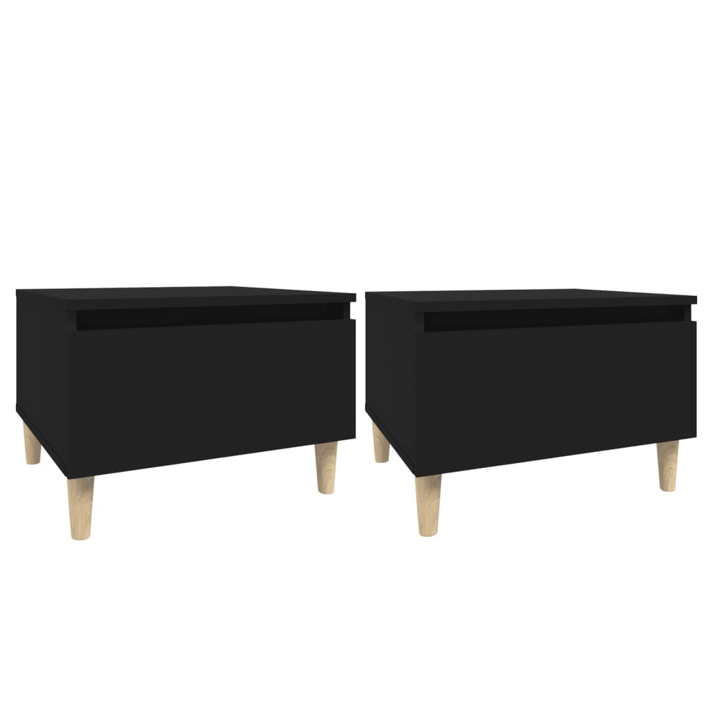 Tables d'appoint 2 pcs Noir 50x46x35 cm Bois d'ingénierie - XIOS