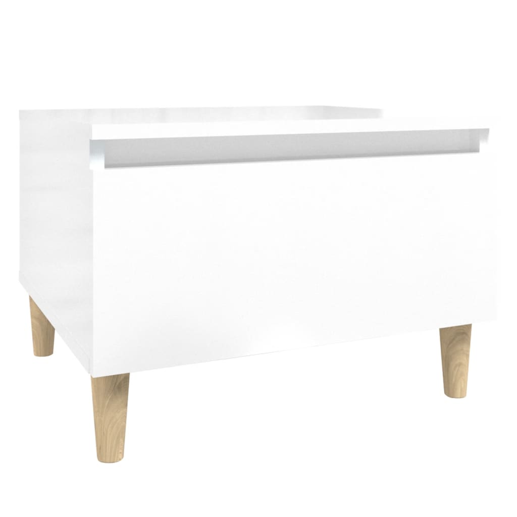 Table d'appoint Blanc brillant 50x46x35 cm Bois d'ingénierie - XIOS