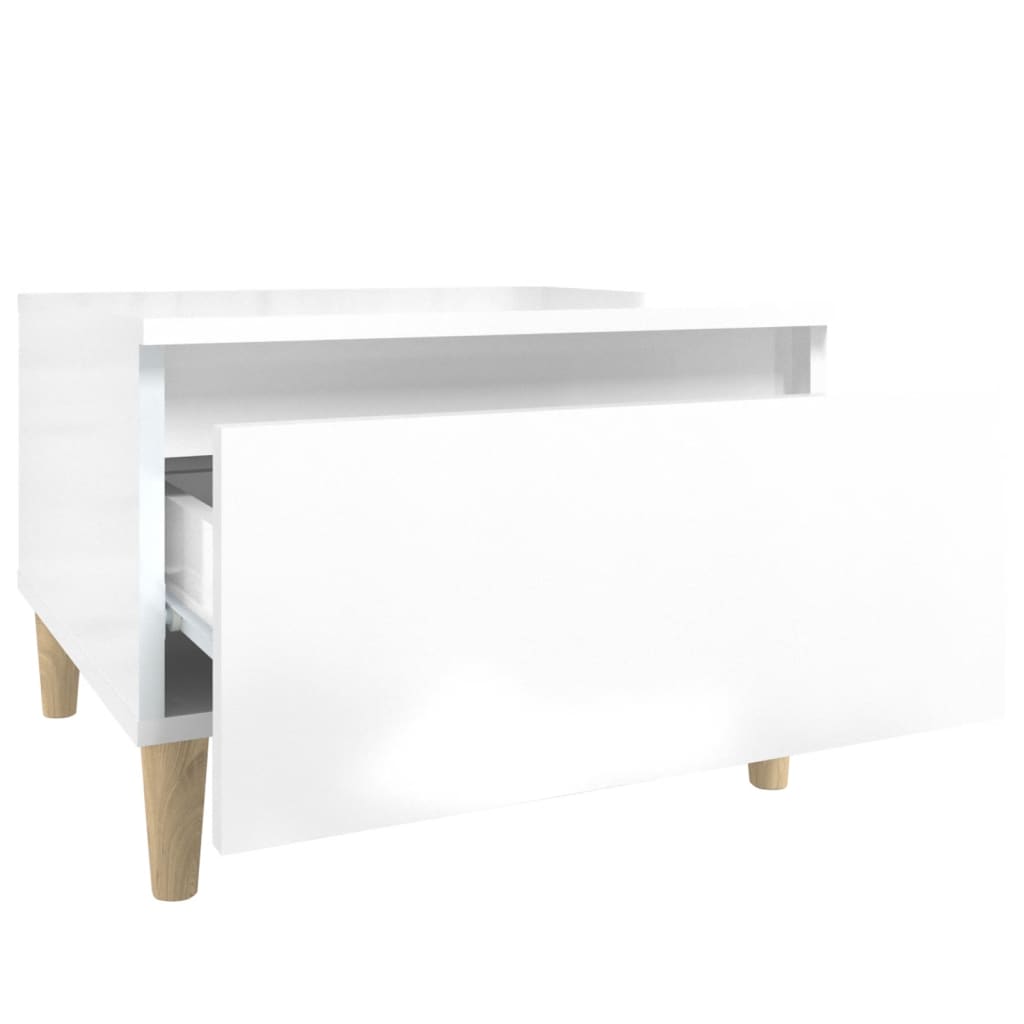 Table d'appoint Blanc brillant 50x46x35 cm Bois d'ingénierie - XIOS