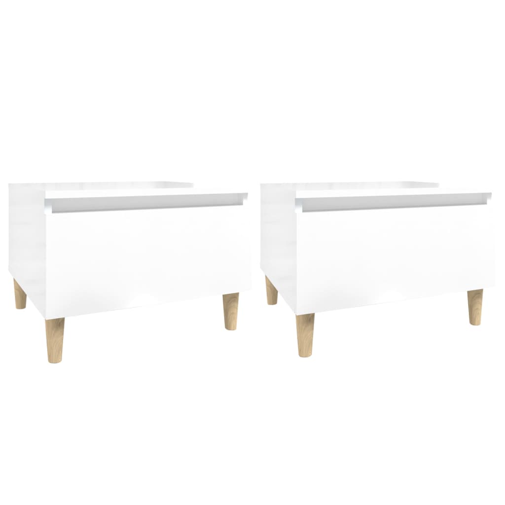 Tables d'appoint 2pcs Blanc brillant 50x46x35cm Bois ingénierie - XIOS