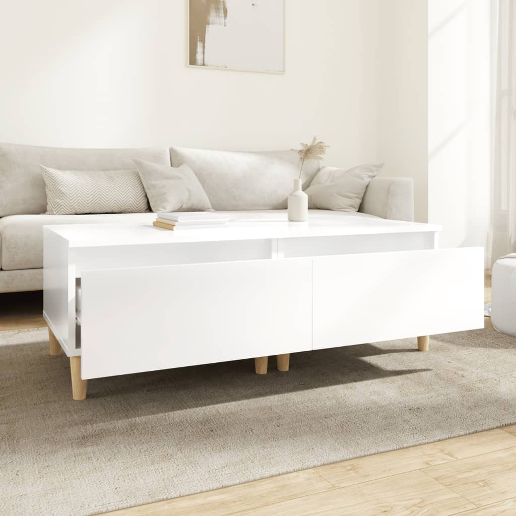 Tables d'appoint 2pcs Blanc brillant 50x46x35cm Bois ingénierie - XIOS