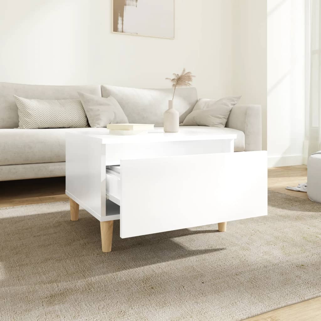 Tables d'appoint 2pcs Blanc brillant 50x46x35cm Bois ingénierie - XIOS