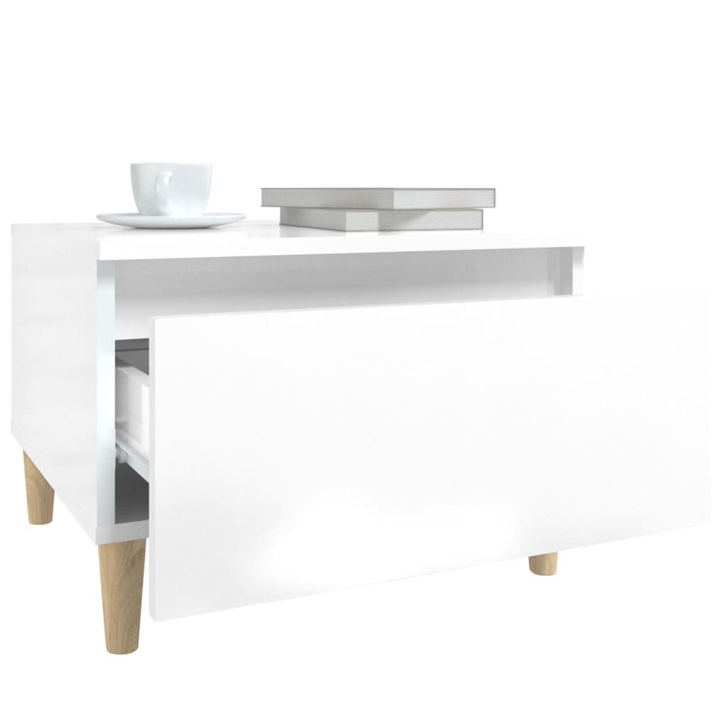 Tables d'appoint 2pcs Blanc brillant 50x46x35cm Bois ingénierie - XIOS