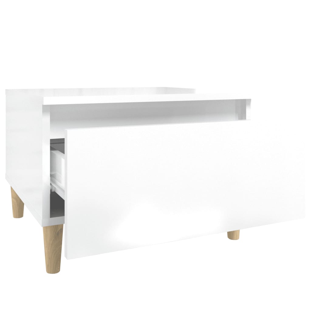 Tables d'appoint 2pcs Blanc brillant 50x46x35cm Bois ingénierie - XIOS