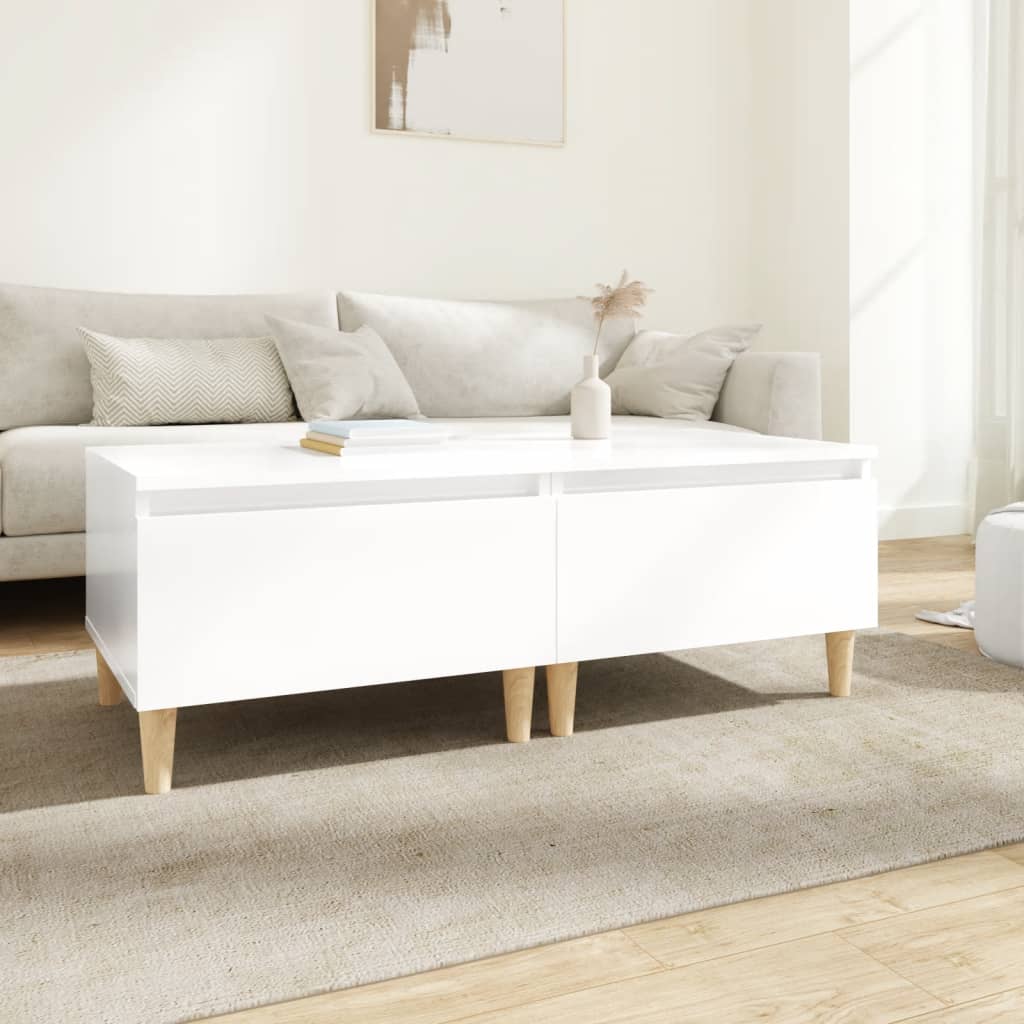 Tables d'appoint 2pcs Blanc brillant 50x46x35cm Bois ingénierie - XIOS