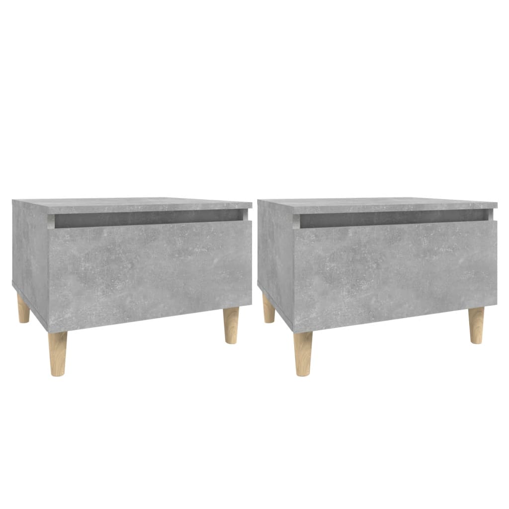 Tables d'appoint 2 pcs Gris béton 50x46x35 cm Bois d'ingénierie - XIOS