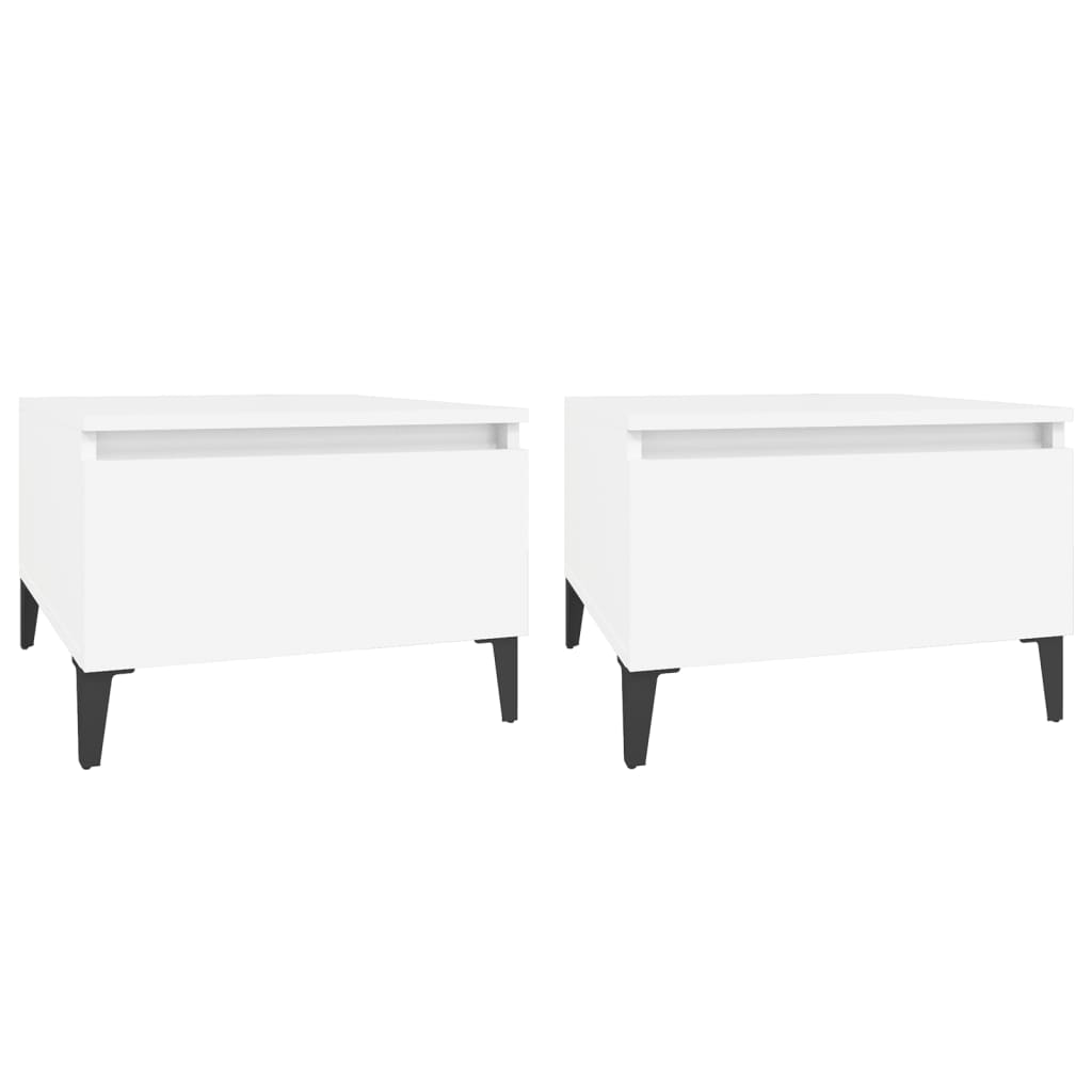 Tables d'appoint 2 pcs Blanc 50x46x35 cm Bois d'ingénierie - XIOS