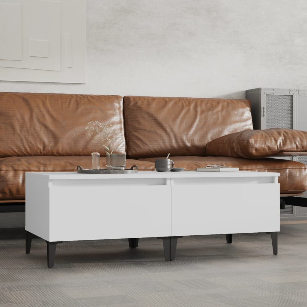 Tables d'appoint 2 pcs Blanc 50x46x35 cm Bois d'ingénierie - XIOS