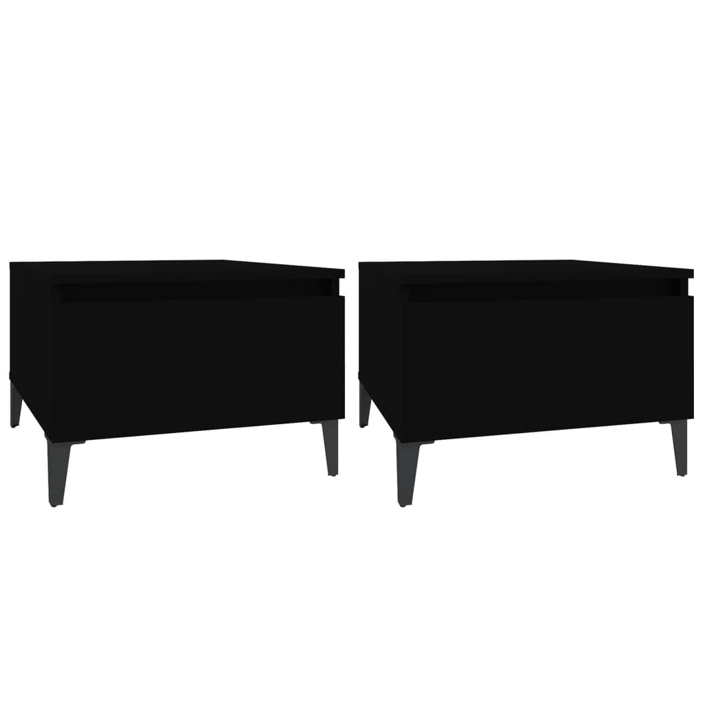 Tables d'appoint 2 pcs Noir 50x46x35 cm Bois d'ingénierie - XIOS
