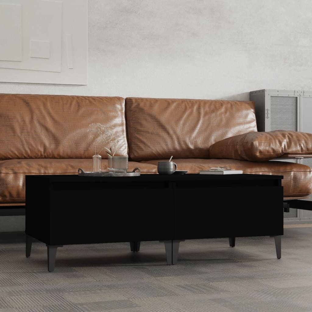 Tables d'appoint 2 pcs Noir 50x46x35 cm Bois d'ingénierie - XIOS