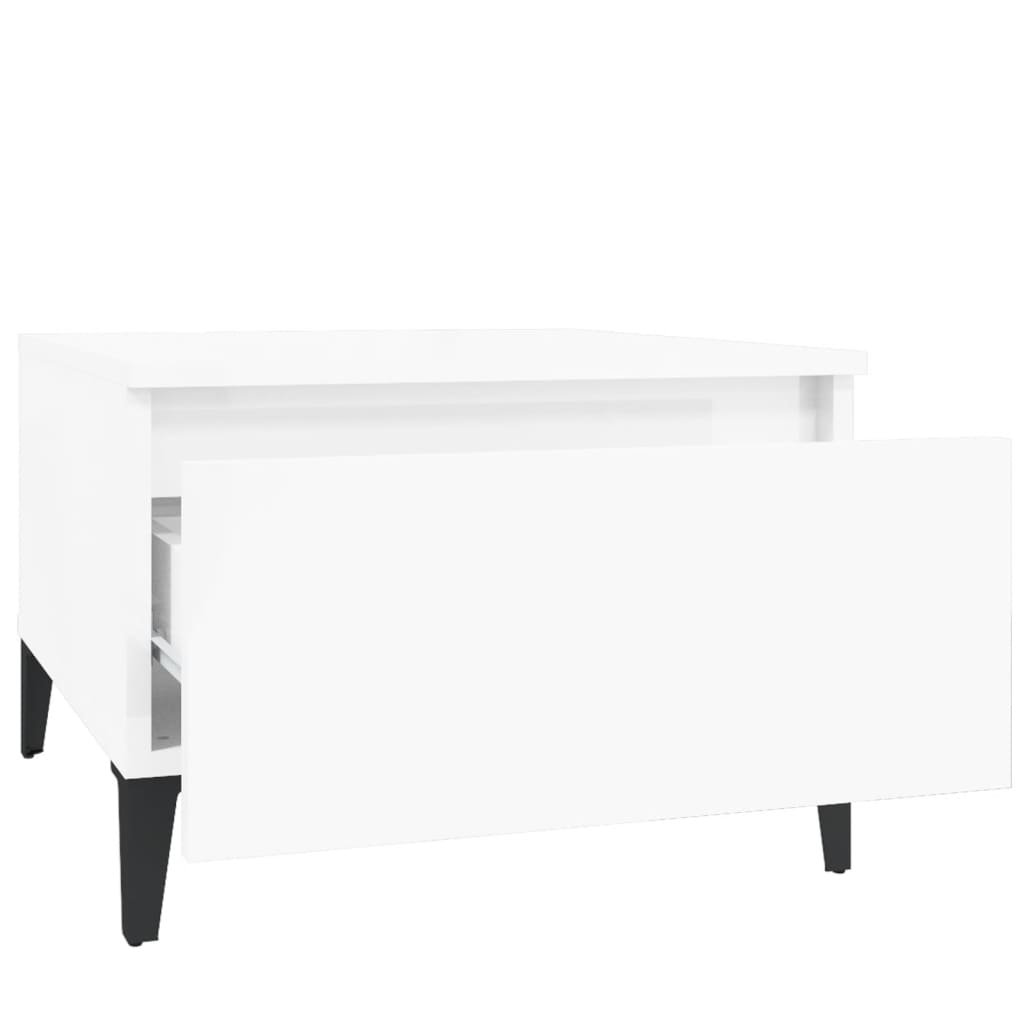 Tables d'appoint 2pcs Blanc brillant 50x46x35cm Bois ingénierie - XIOS