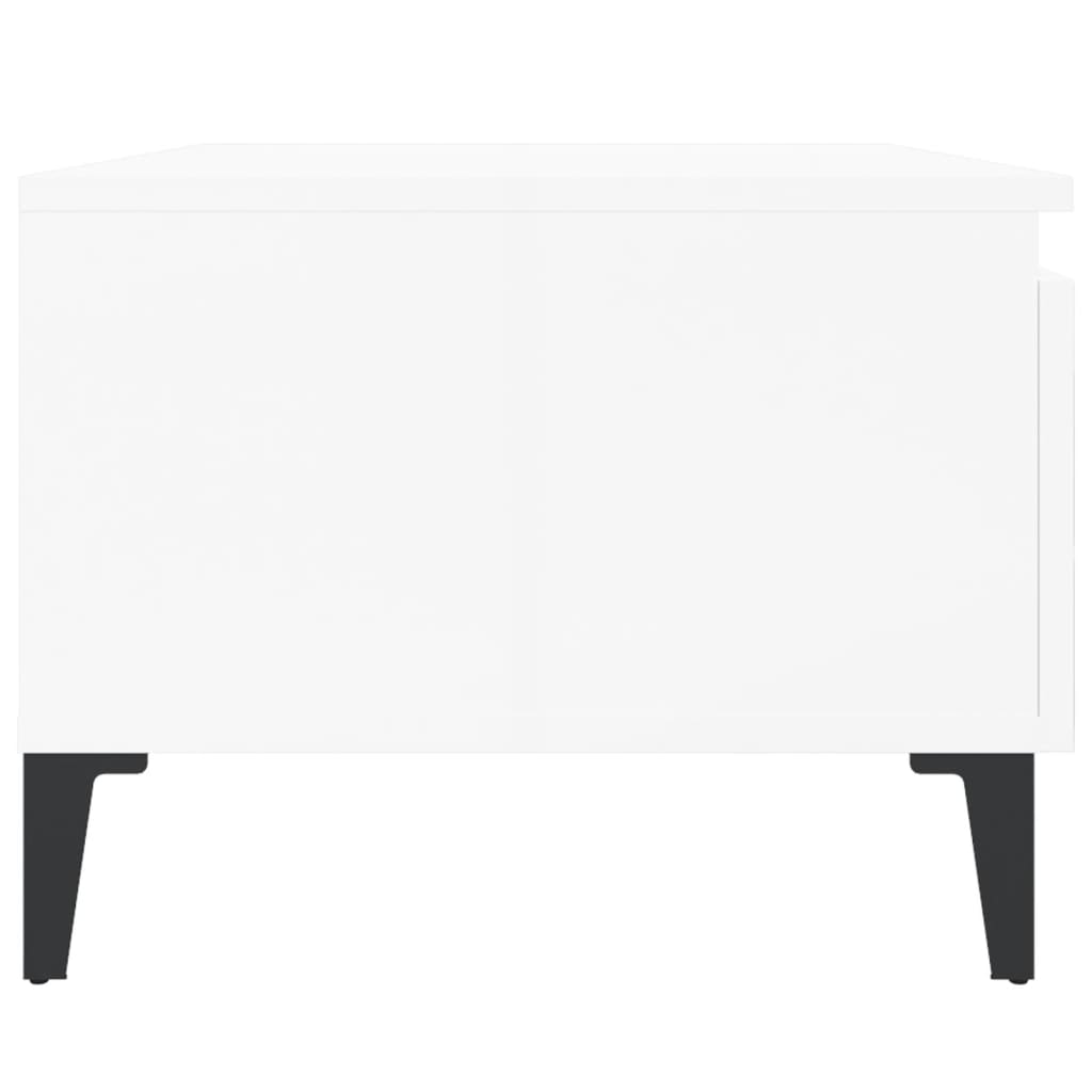 Tables d'appoint 2pcs Blanc brillant 50x46x35cm Bois ingénierie - XIOS