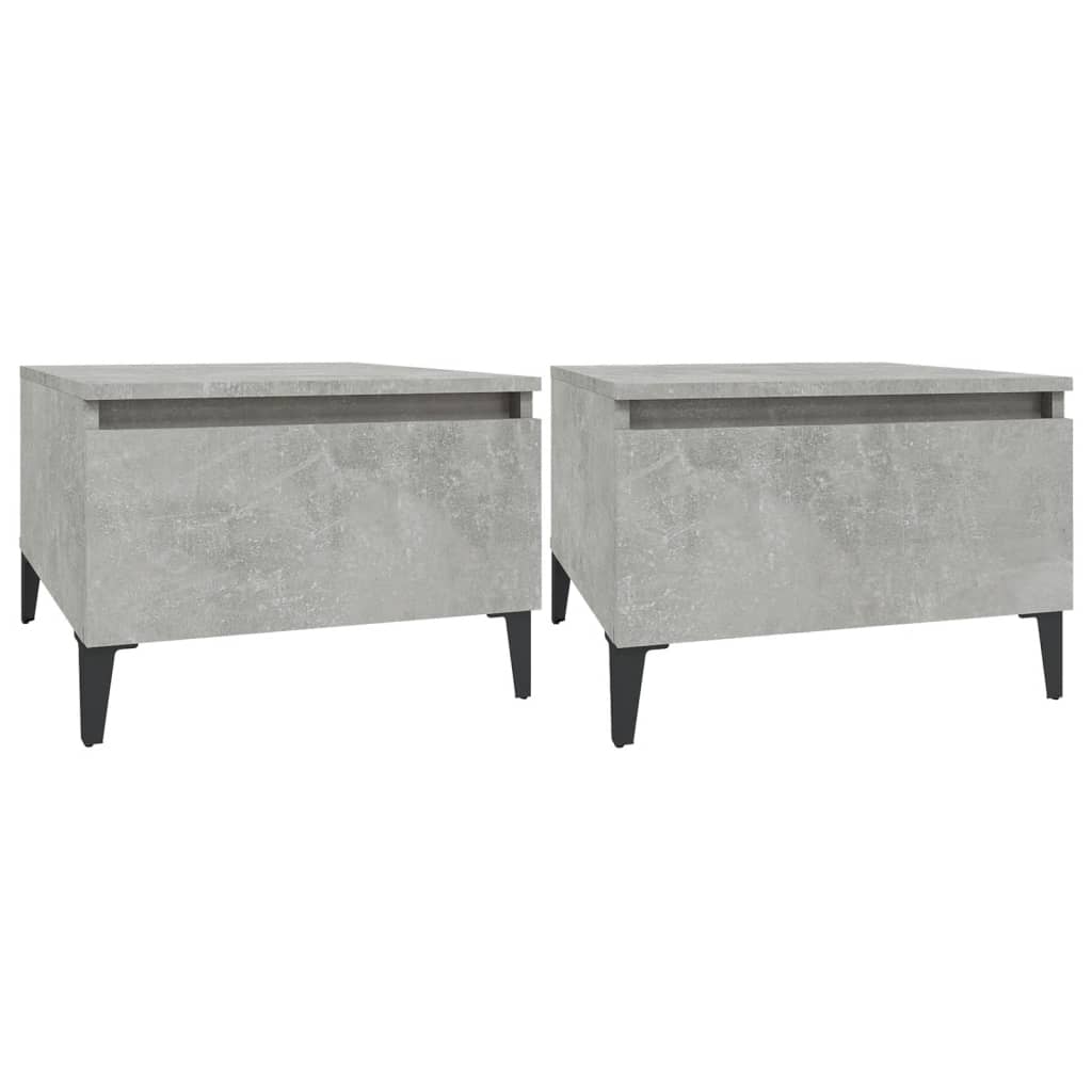 Tables d'appoint 2 pcs Gris béton 50x46x35 cm Bois d'ingénierie - XIOS