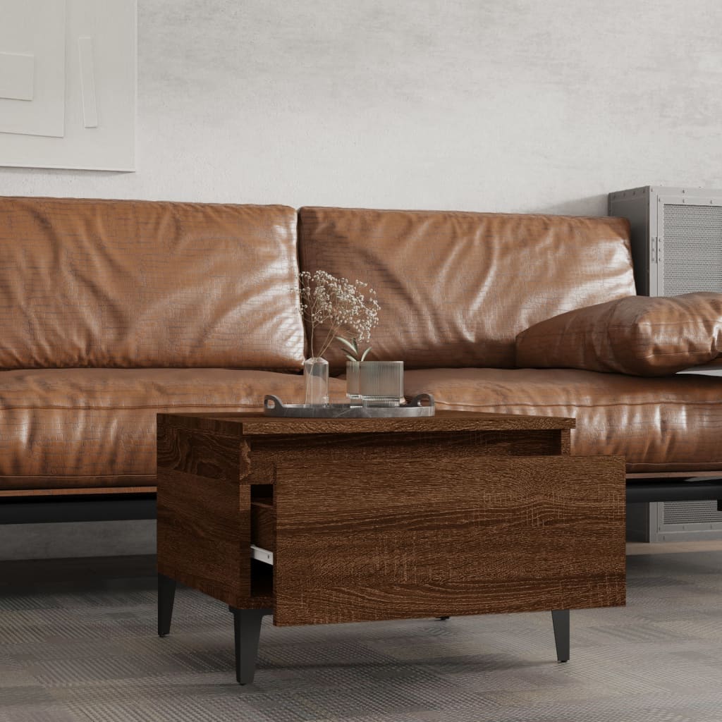 Table d'appoint Chêne marron 50x46x35 cm Bois d'ingénierie - XIOS