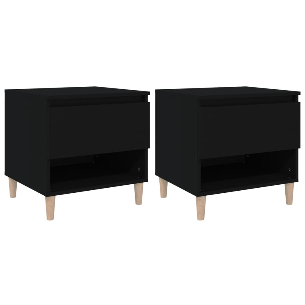 Tables de chevet 2 pcs Noir 50x46x50 cm Bois d’ingénierie - XIOS