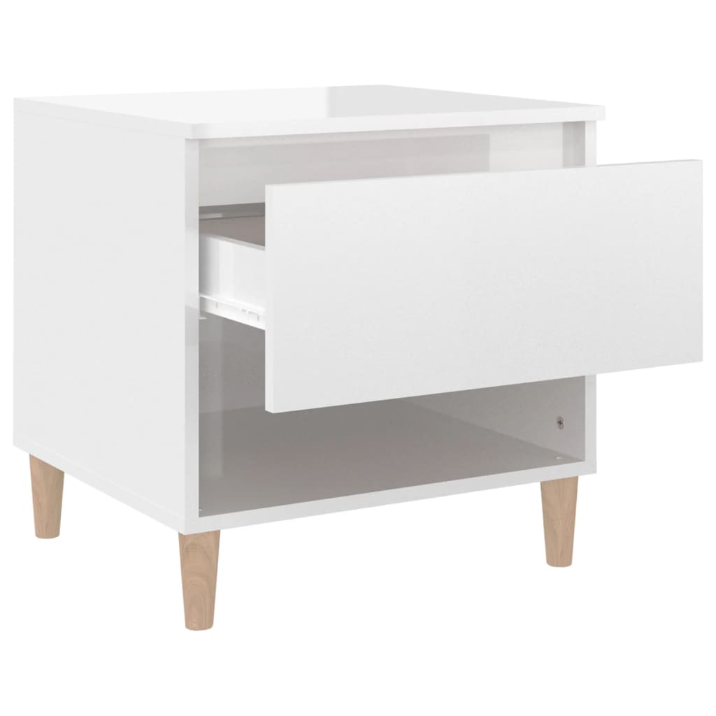 Tables de chevet 2 pcs Blanc brillant 50x46x50 cm - XIOS