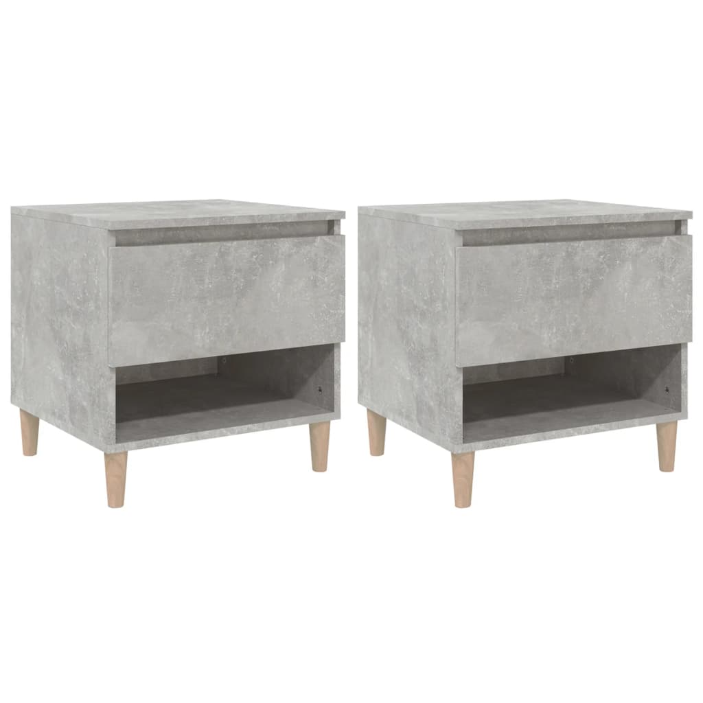 Tables de chevet 2 pcs Gris béton 50x46x50 cm Bois d’ingénierie - XIOS