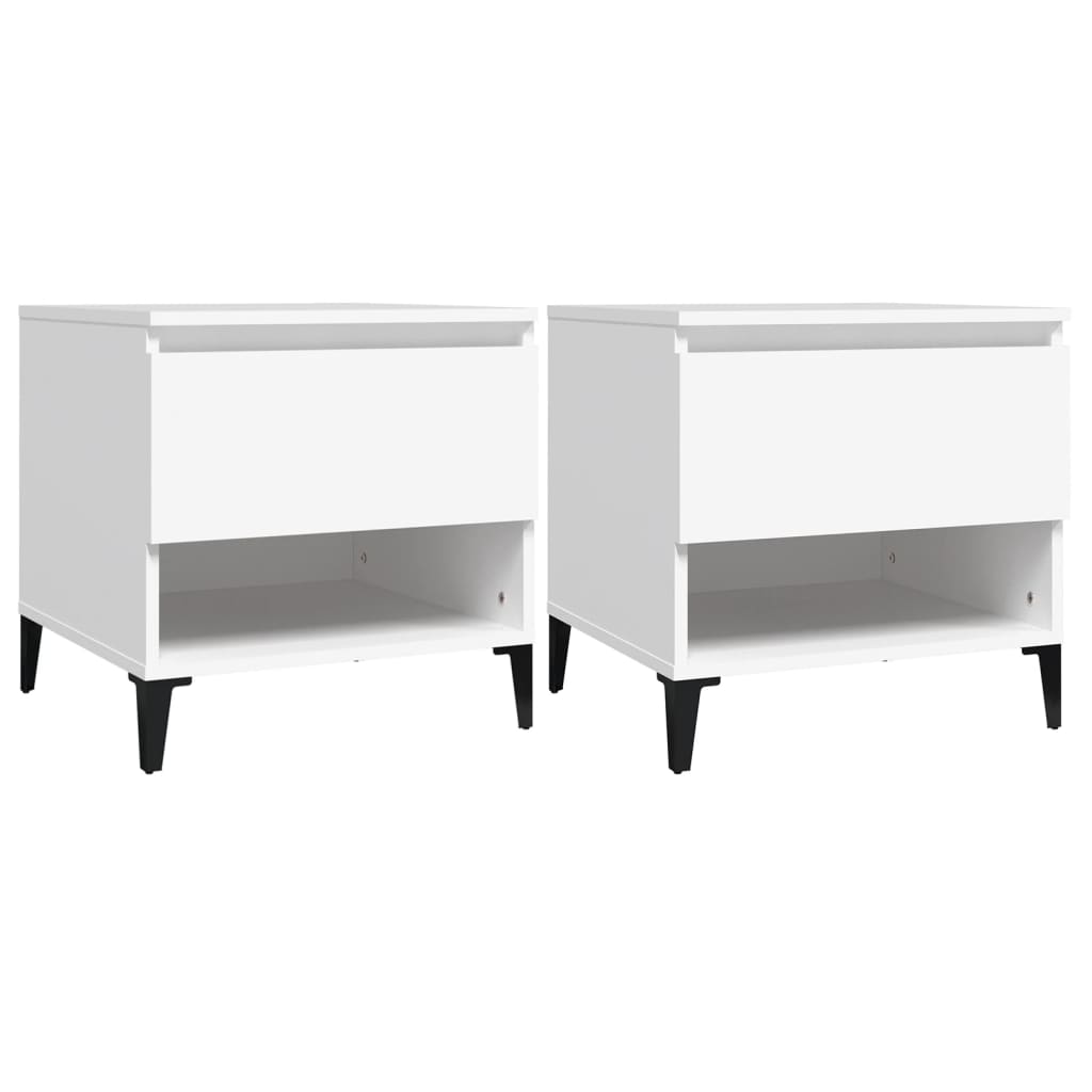 Tables d'appoint 2 pcs Blanc 50x46x50 cm Bois d’ingénierie - XIOS