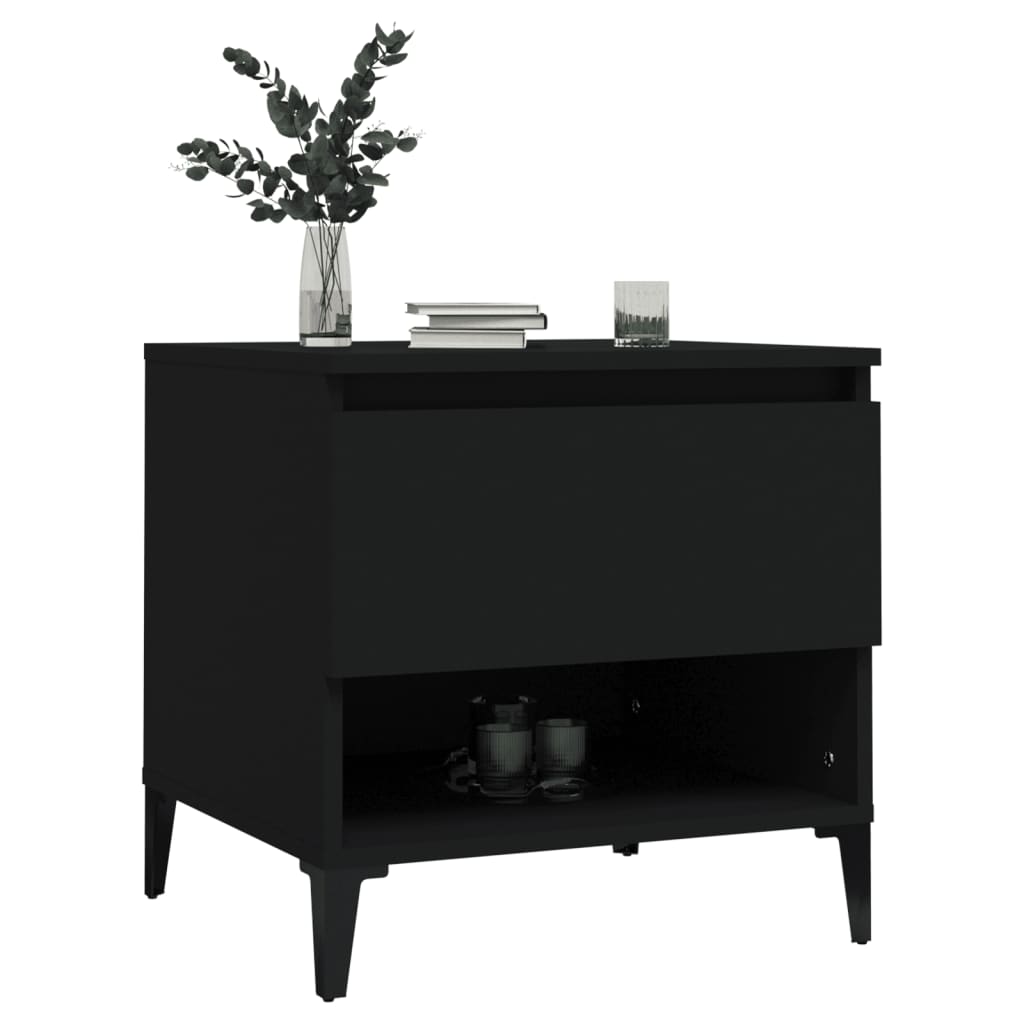 Table d'appoint Noir 50x46x50 cm Bois d’ingénierie - XIOS