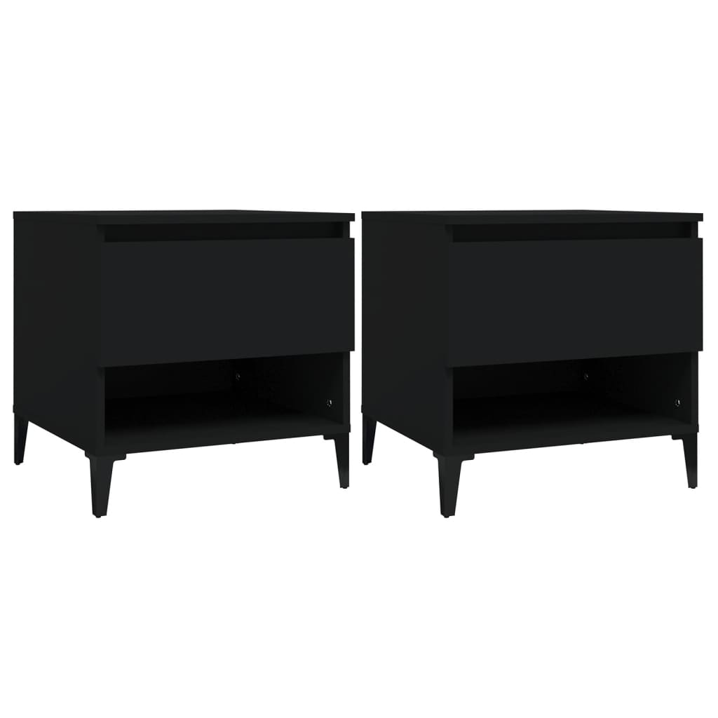 Tables d'appoint 2 pcs Noir 50x46x50 cm Bois d’ingénierie - XIOS