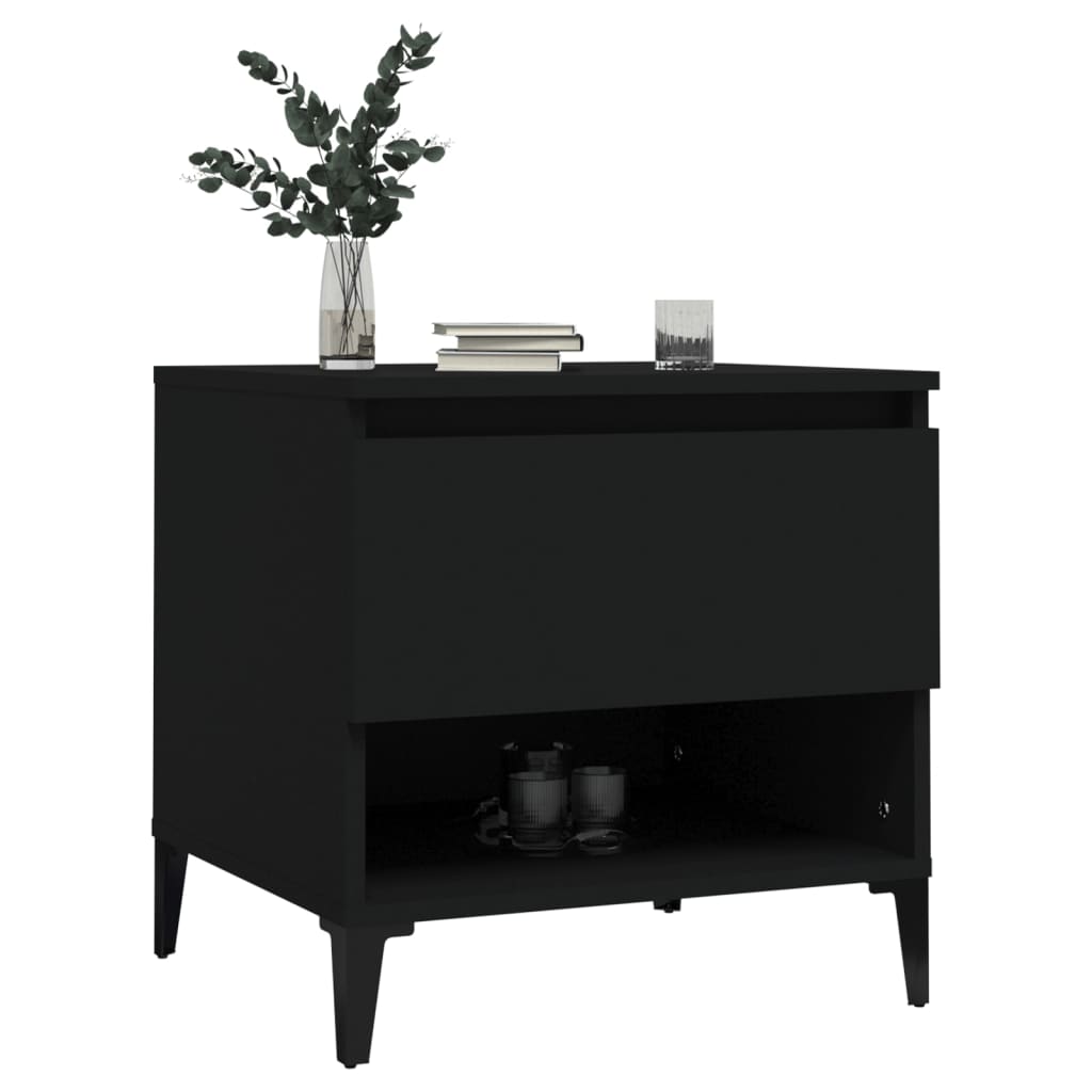 Tables d'appoint 2 pcs Noir 50x46x50 cm Bois d’ingénierie - XIOS