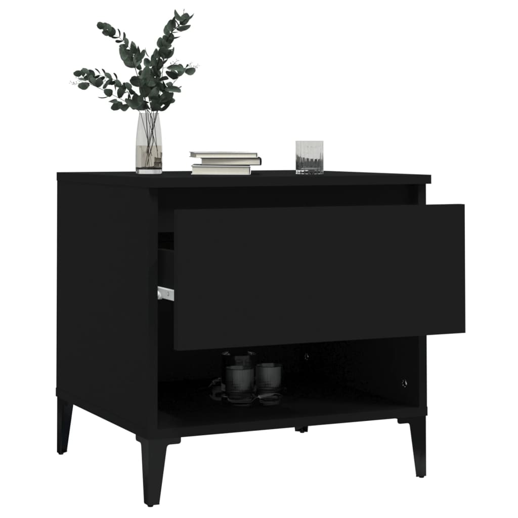 Tables d'appoint 2 pcs Noir 50x46x50 cm Bois d’ingénierie - XIOS