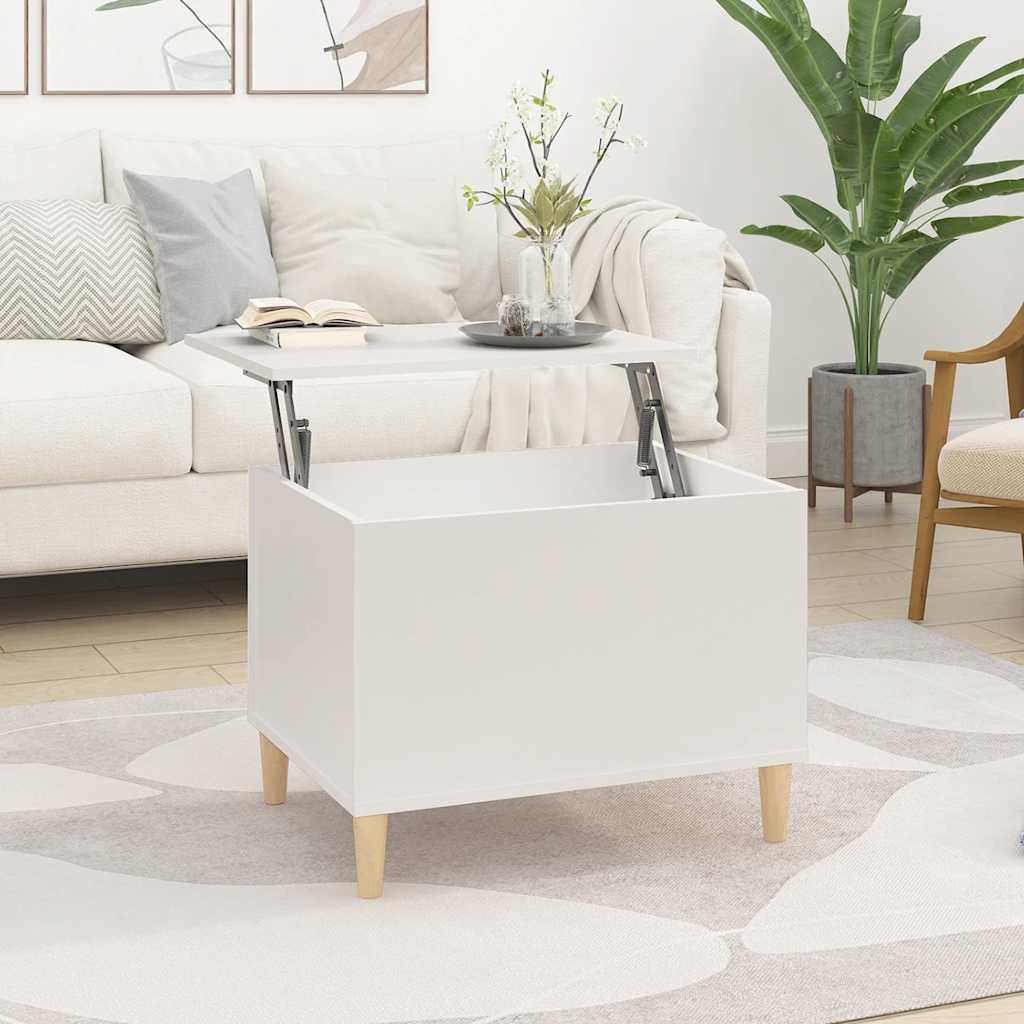 Table basse Blanc 60x44,5x45 cm Bois d'ingénierie - XIOS