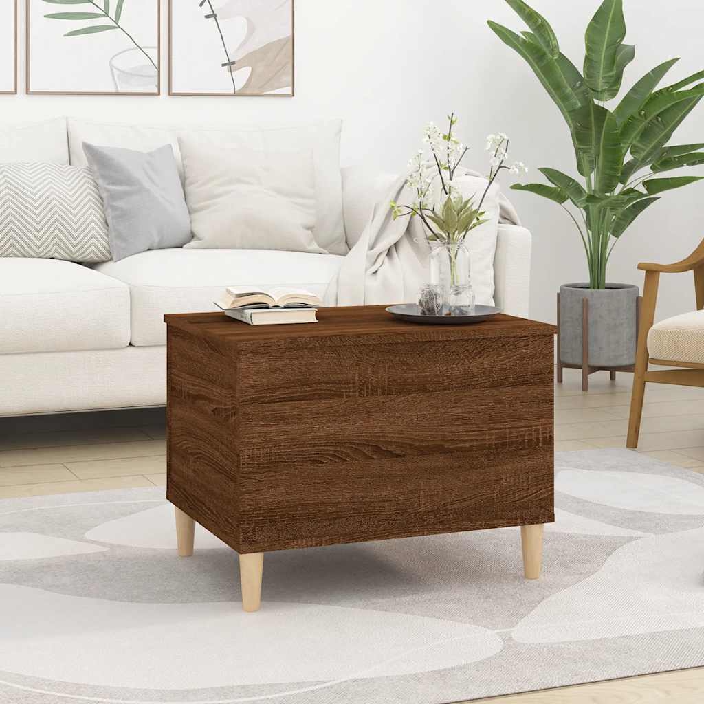 Table basse Chêne marron 60x44,5x45 cm Bois d'ingénierie - XIOS