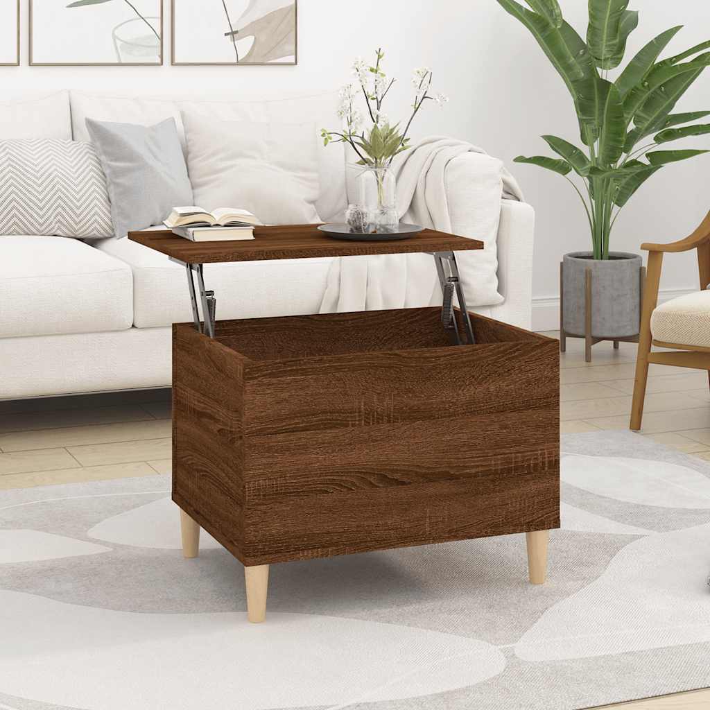 Table basse Chêne marron 60x44,5x45 cm Bois d'ingénierie - XIOS