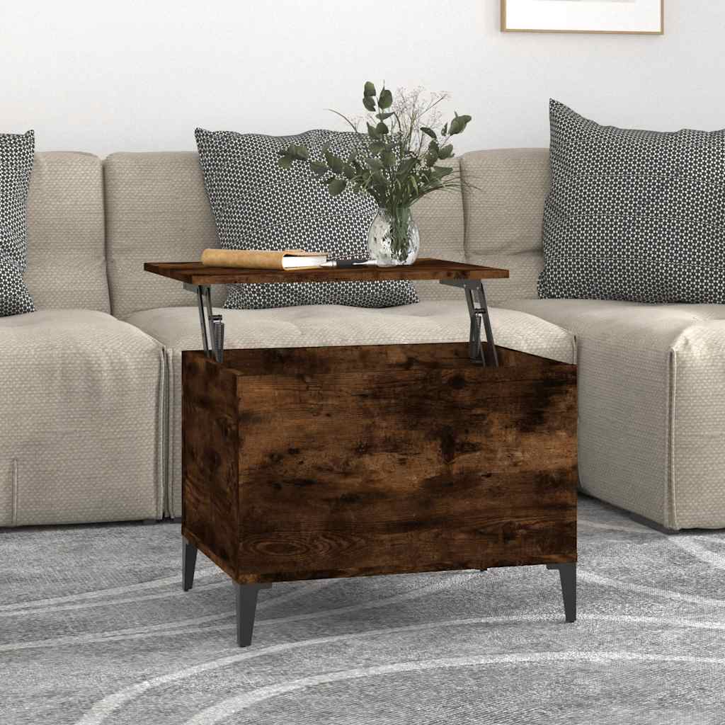 Table basse Chêne fumé 60x44,5x45 cm Bois d'ingénierie - XIOS