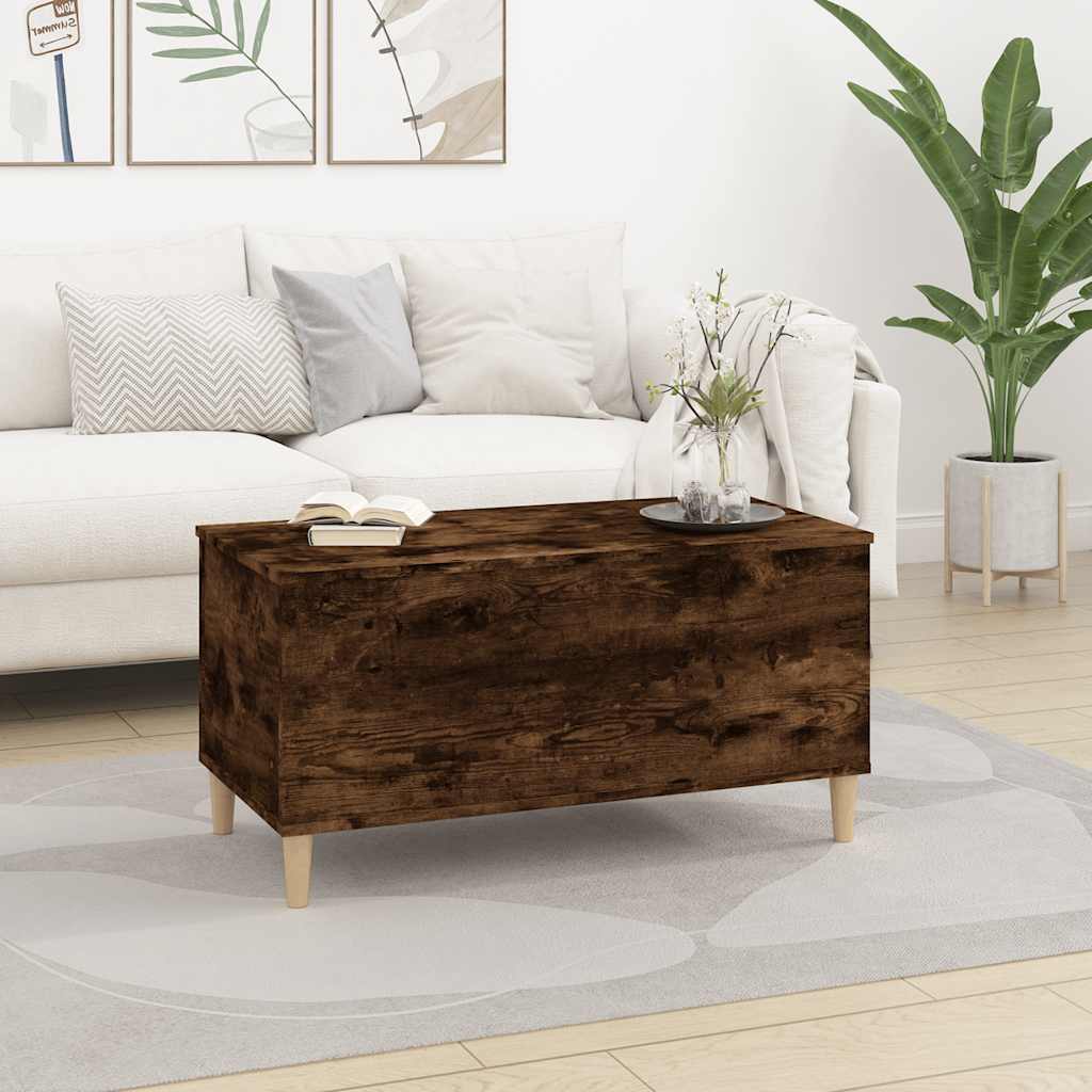 Table basse Chêne fumé 90x44,5x45 cm Bois d'ingénierie - XIOS