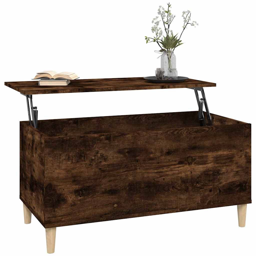 Table basse Chêne fumé 90x44,5x45 cm Bois d'ingénierie - XIOS