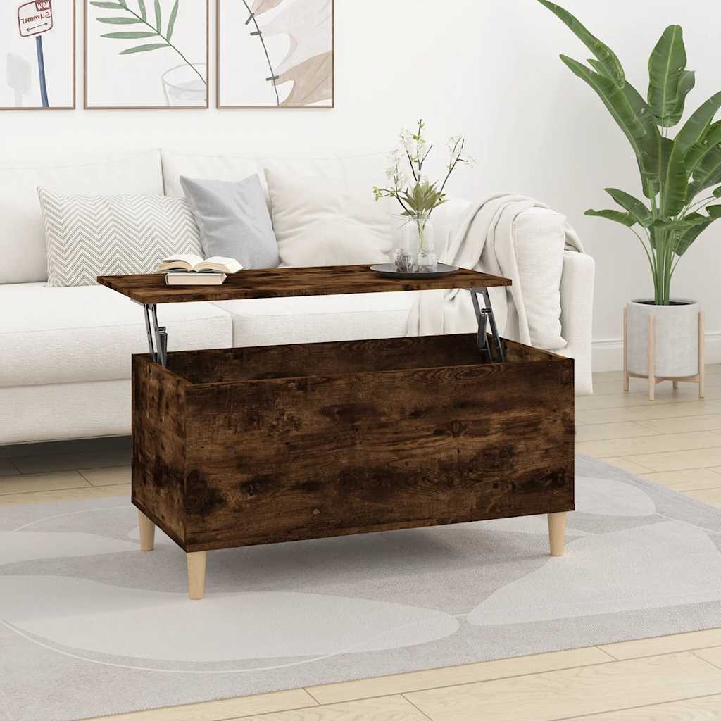 Table basse Chêne fumé 90x44,5x45 cm Bois d'ingénierie - XIOS