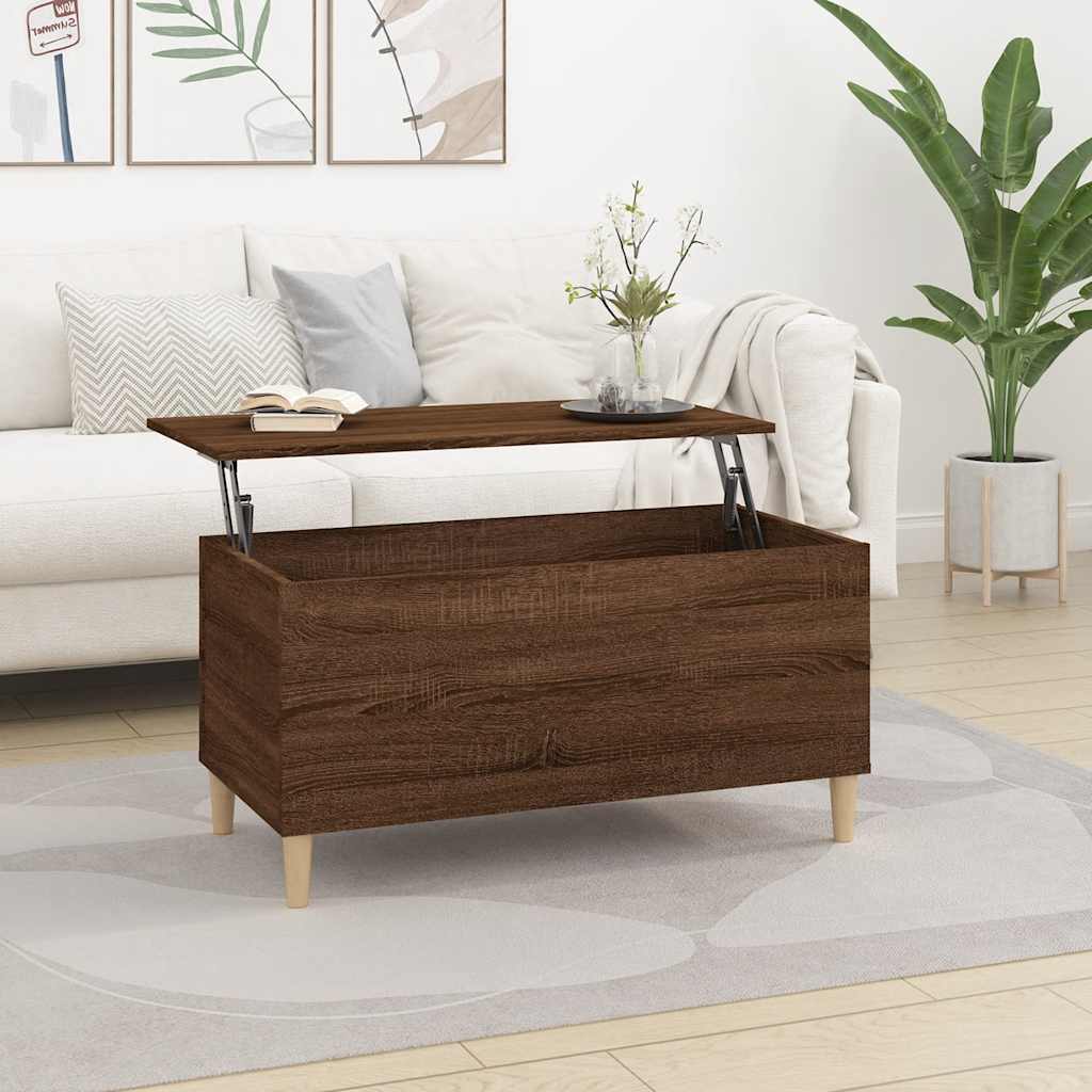 Table basse Chêne marron 90x44,5x45 cm Bois d'ingénierie - XIOS