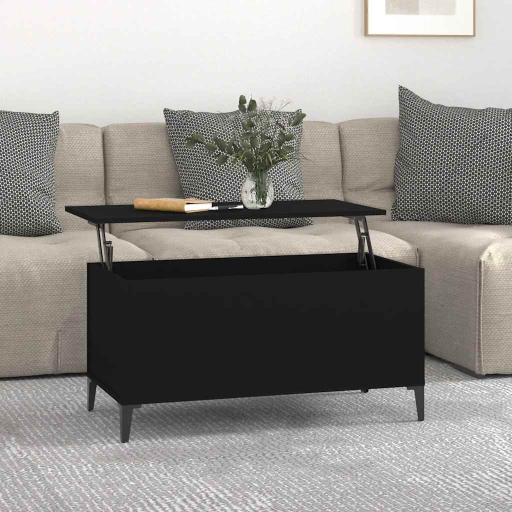 Table basse Noir 90x44,5x45 cm Bois d'ingénierie - XIOS