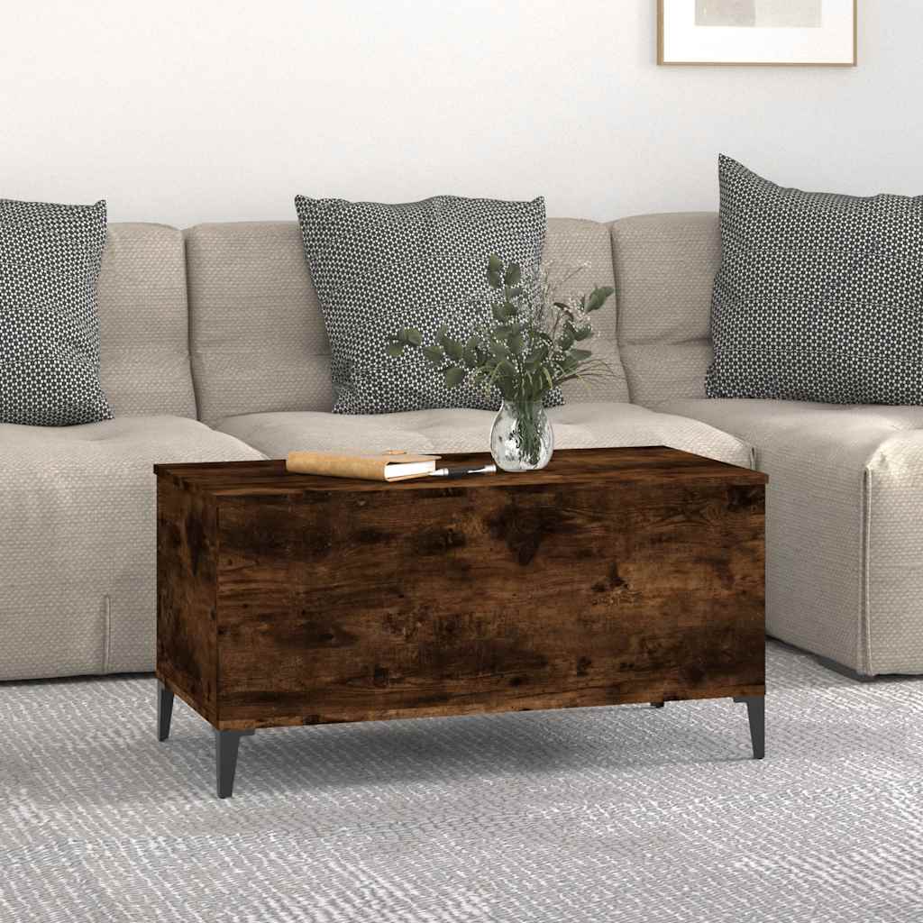 Table basse Chêne fumé 90x44,5x45 cm Bois d'ingénierie - XIOS
