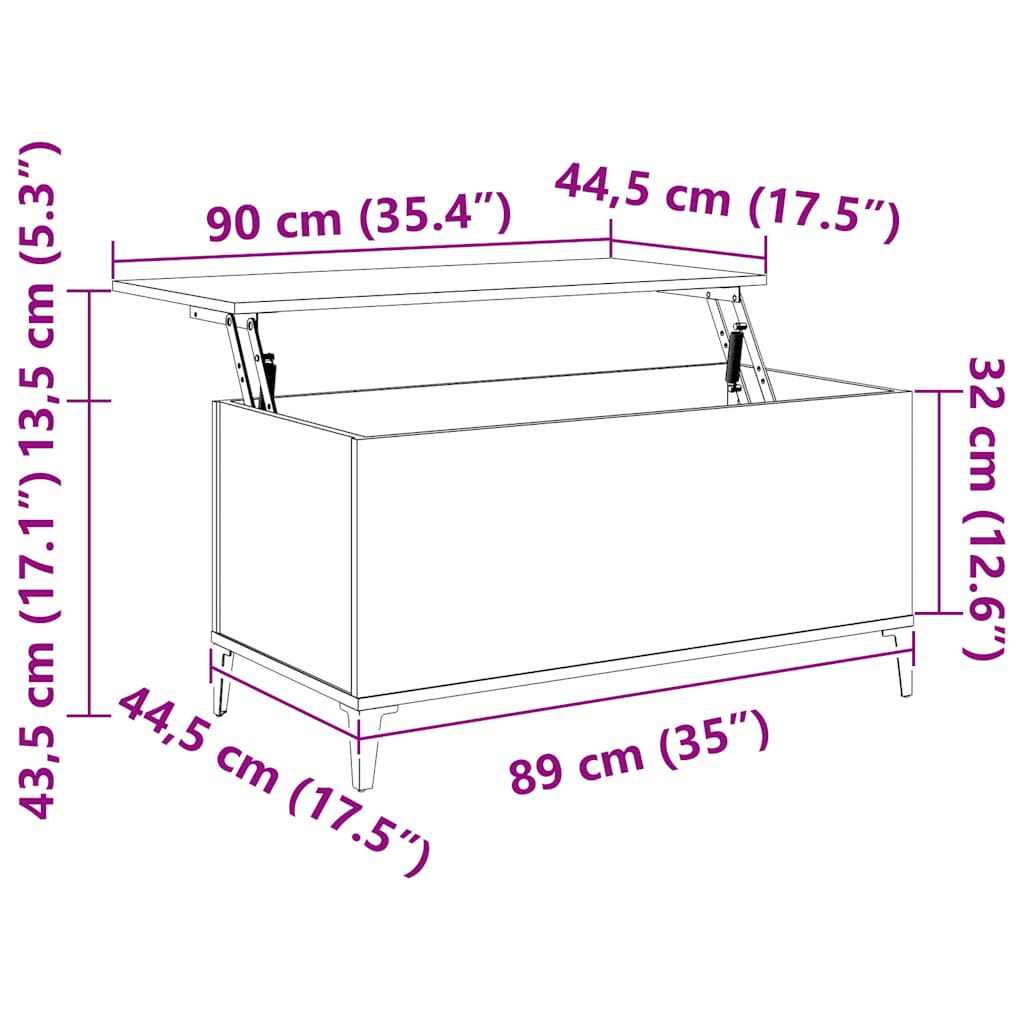 Table basse Chêne fumé 90x44,5x45 cm Bois d'ingénierie - XIOS