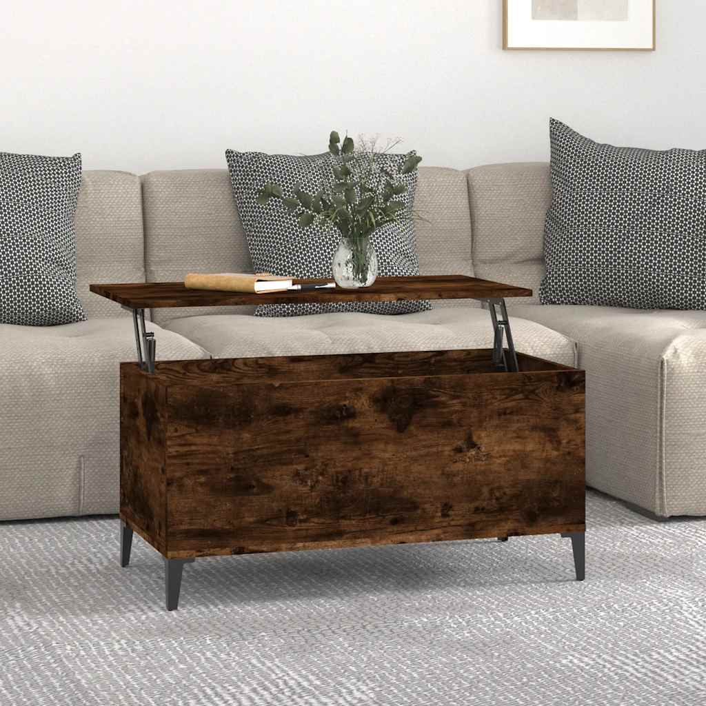Table basse Chêne fumé 90x44,5x45 cm Bois d'ingénierie - XIOS