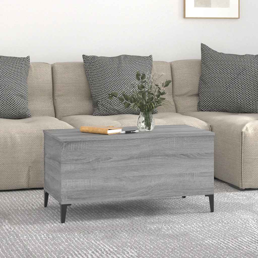 Table basse Sonoma gris 90x44,5x45 cm Bois d'ingénierie - XIOS